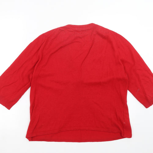 Country Casuals Womens Red  Knit Pullover Jumper Size L
