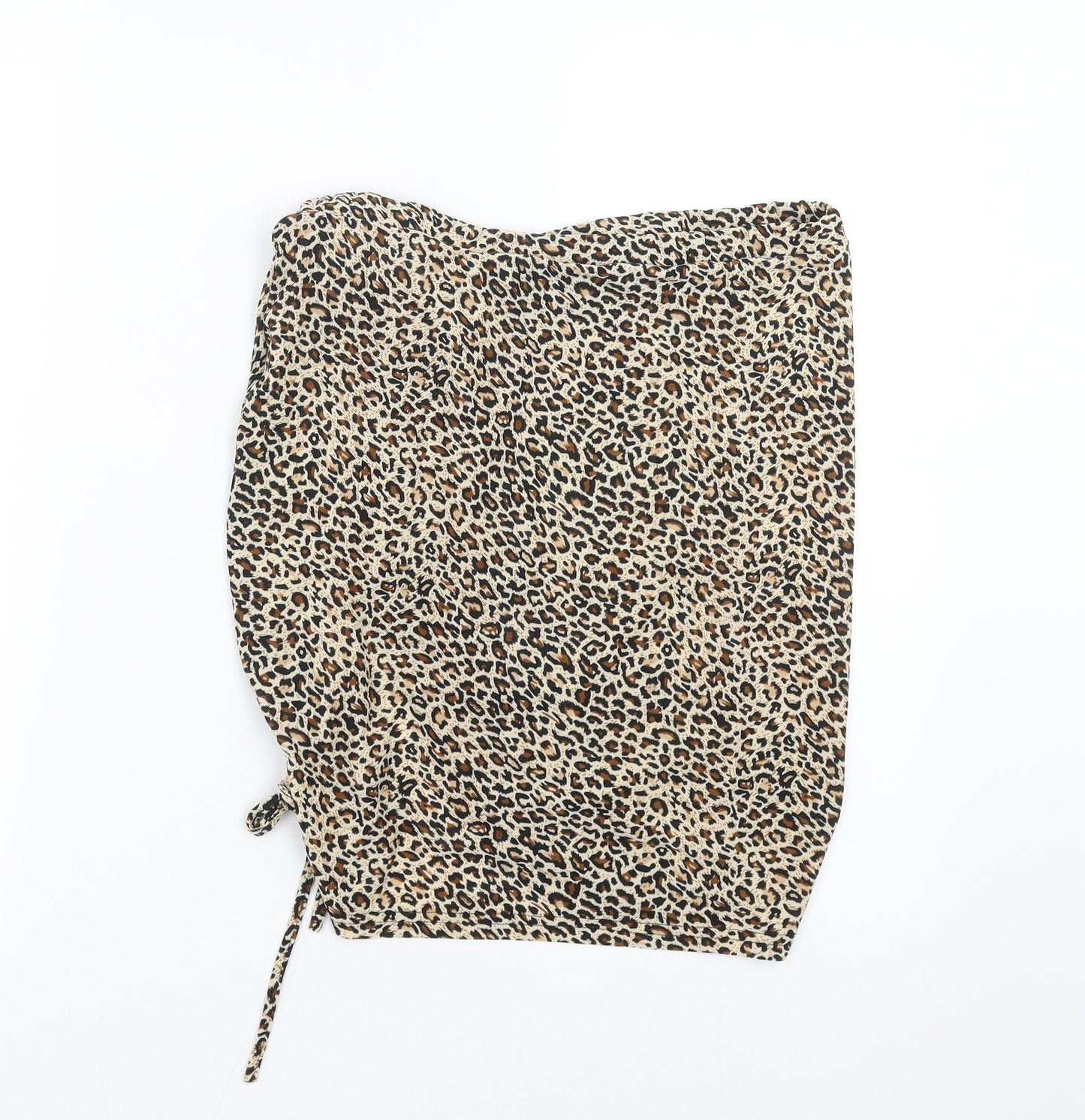 SheIn Womens Brown Animal Print  Straight & Pencil Skirt Size L  - ruched