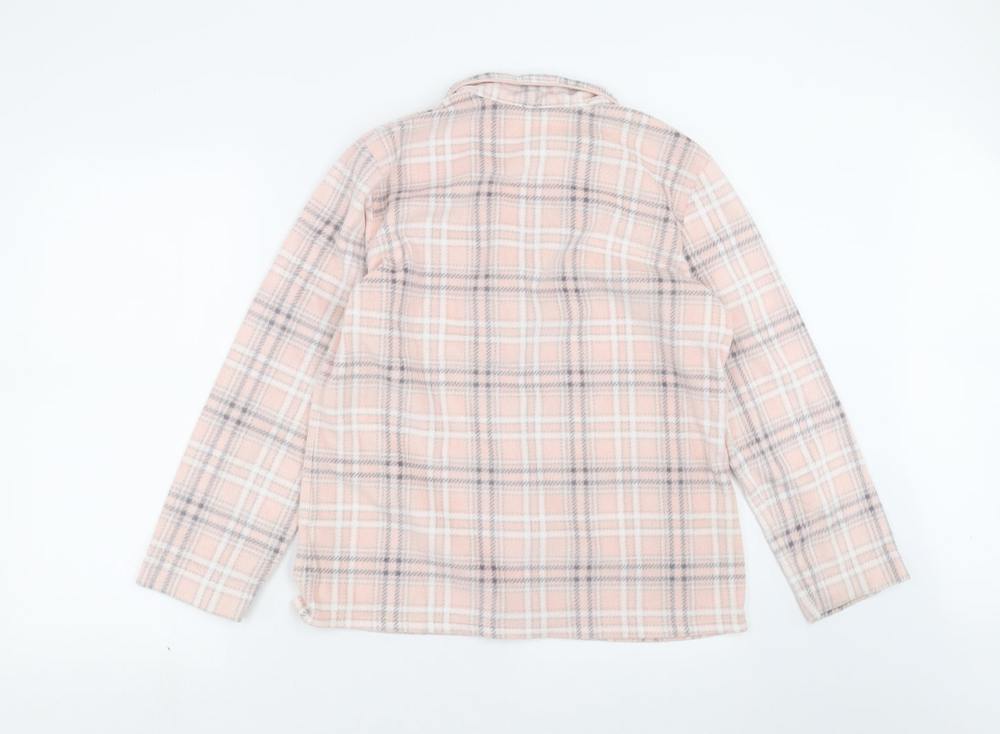 Marks and Spencer Womens Pink Check Fleece Top Pyjama Top Size M