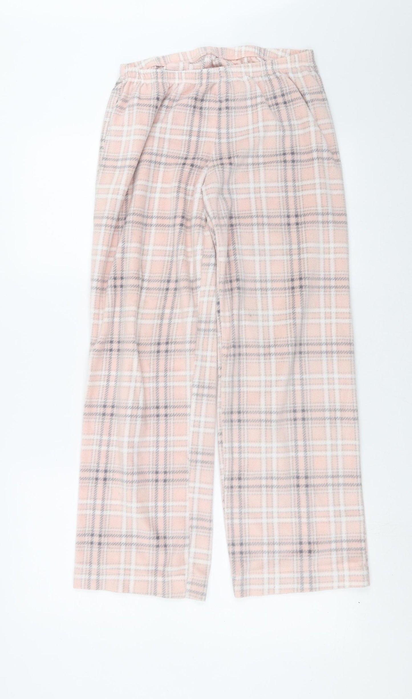 Marks and Spencer Womens Pink Check Fleece  Pyjama Pants Size M
