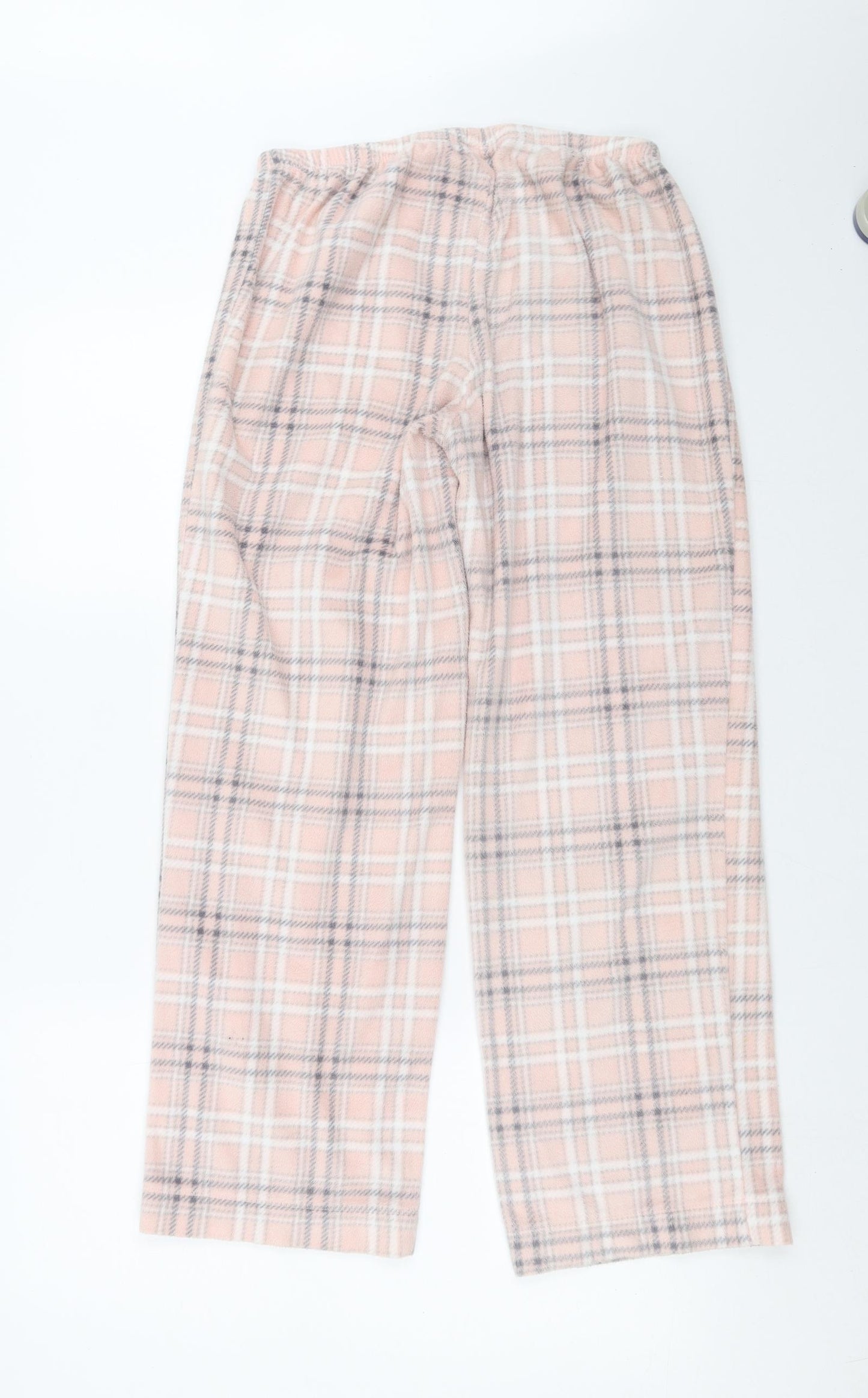 Marks and Spencer Womens Pink Check Fleece  Pyjama Pants Size M