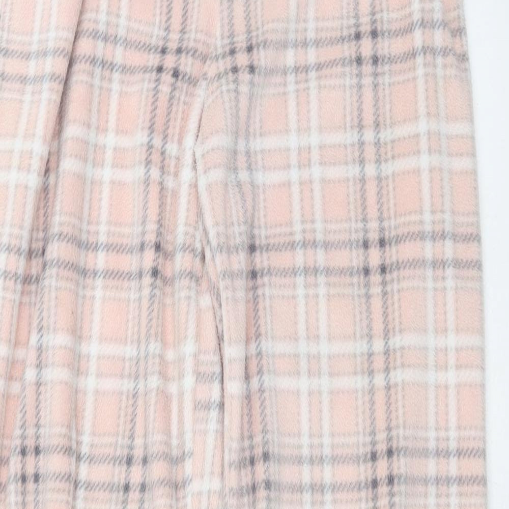 Marks and Spencer Womens Pink Check Fleece  Pyjama Pants Size M