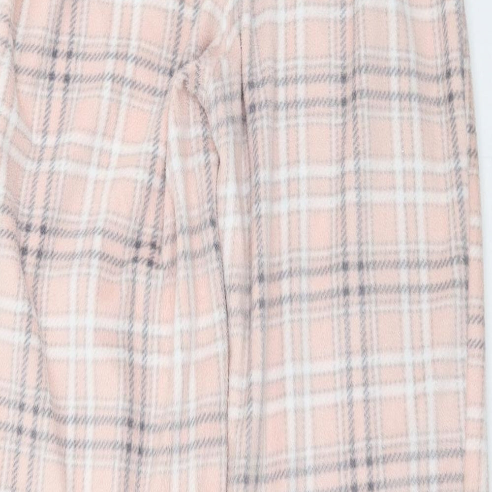 Marks and Spencer Womens Pink Check Fleece  Pyjama Pants Size M