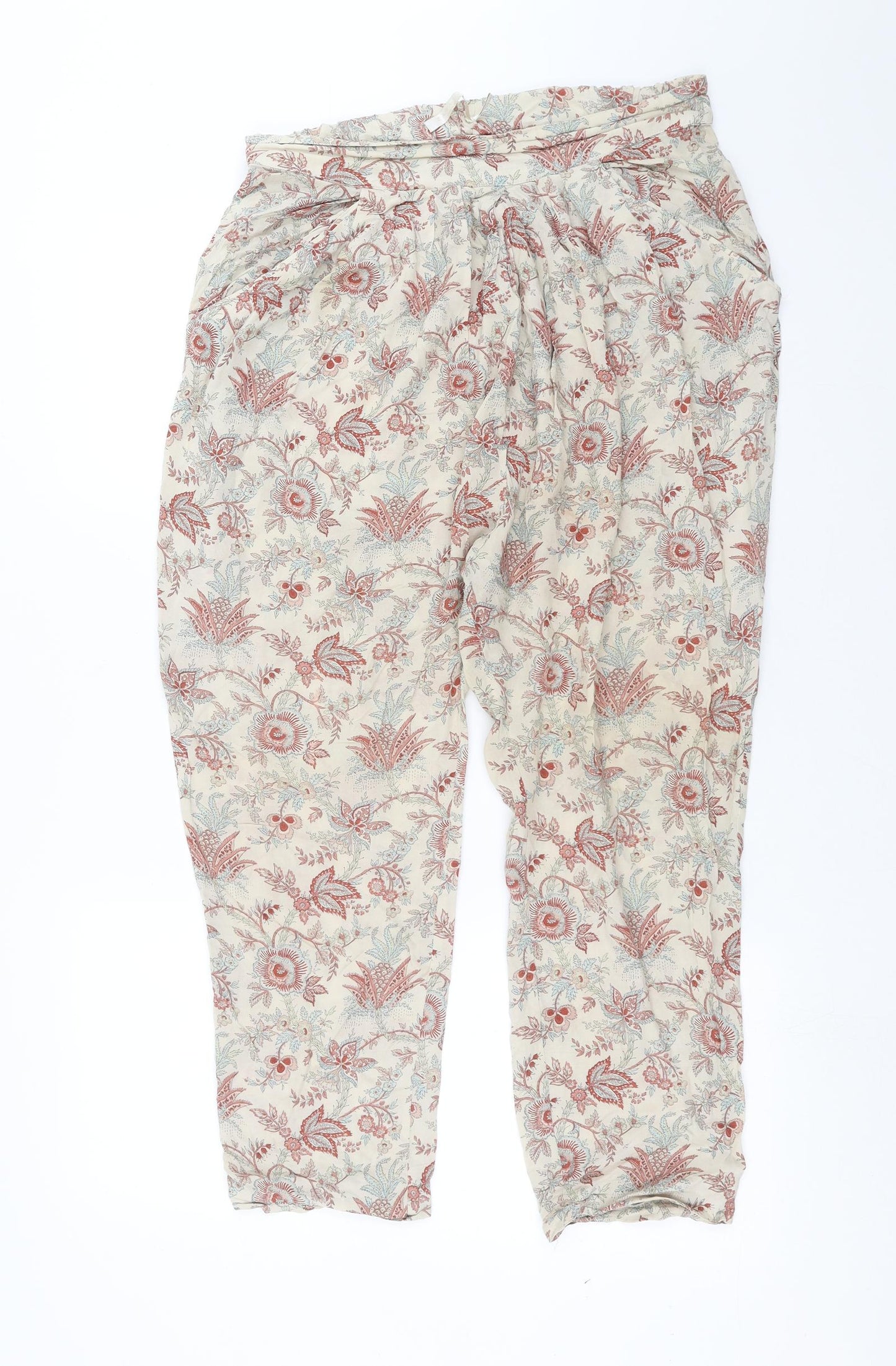 Zara Womens Beige Floral   Pyjama Pants Size M