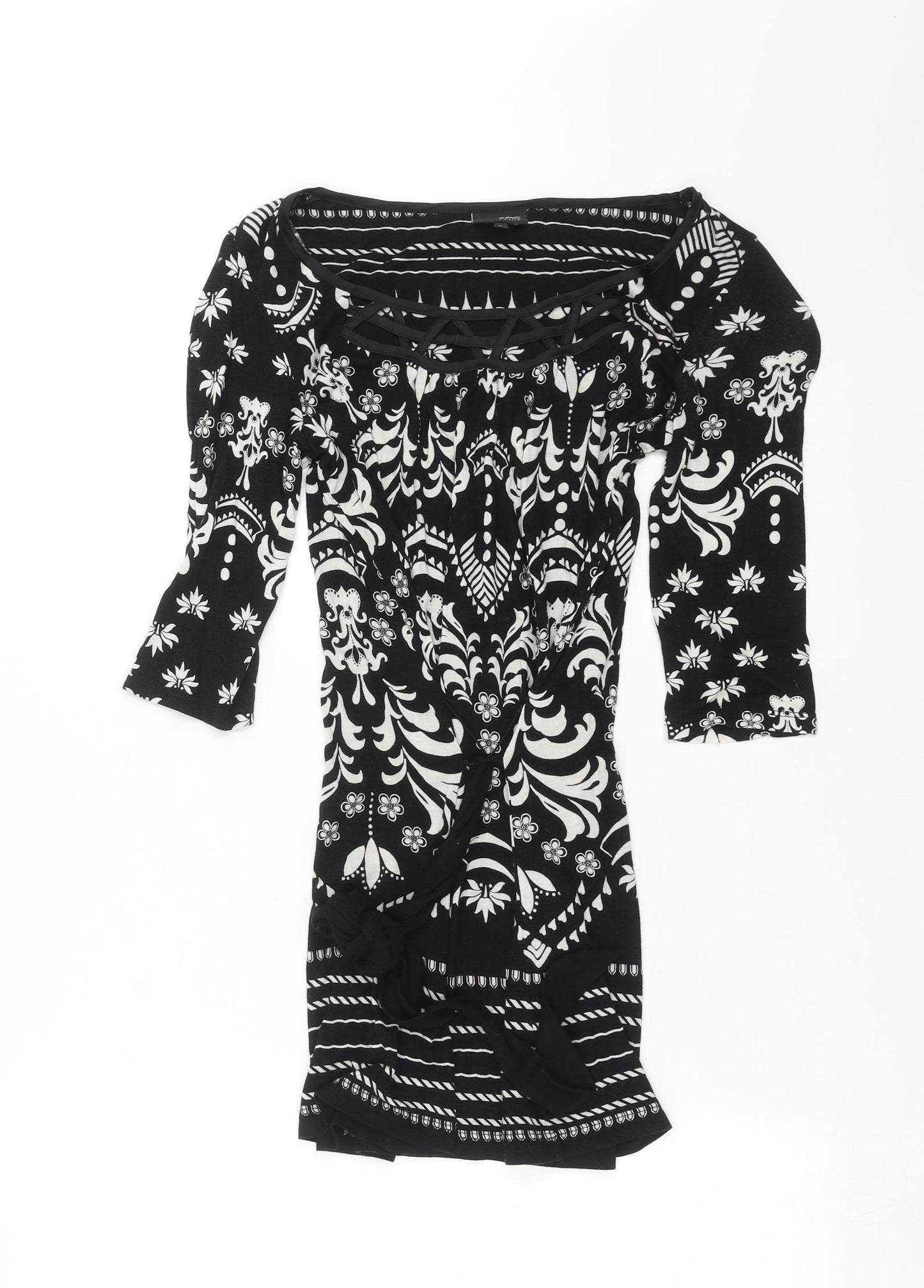 NEXT Womens Black Floral  Basic Blouse Size 8
