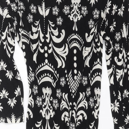NEXT Womens Black Floral  Basic Blouse Size 8
