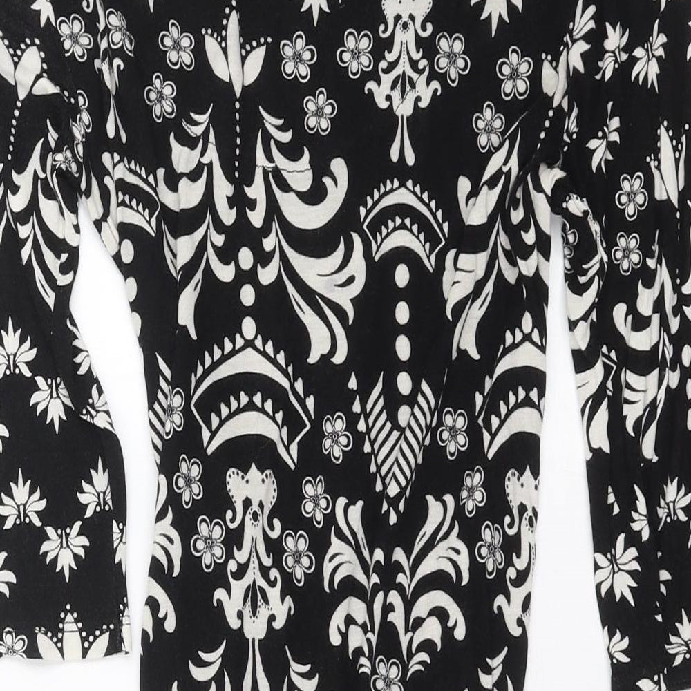 NEXT Womens Black Floral  Basic Blouse Size 8