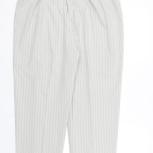 BM Womens White Striped  Cropped Trousers Size 18 L24 in