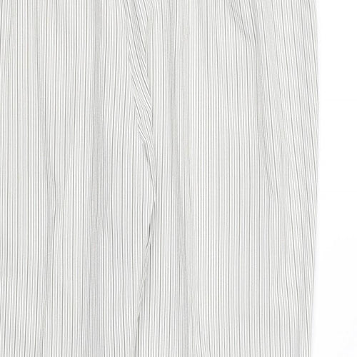 BM Womens White Striped  Cropped Trousers Size 18 L24 in