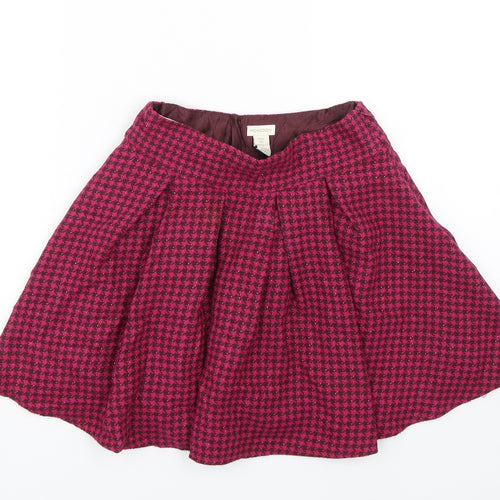 Monsoon Girls Pink Houndstooth  Skater Skirt Size 9-10 Years