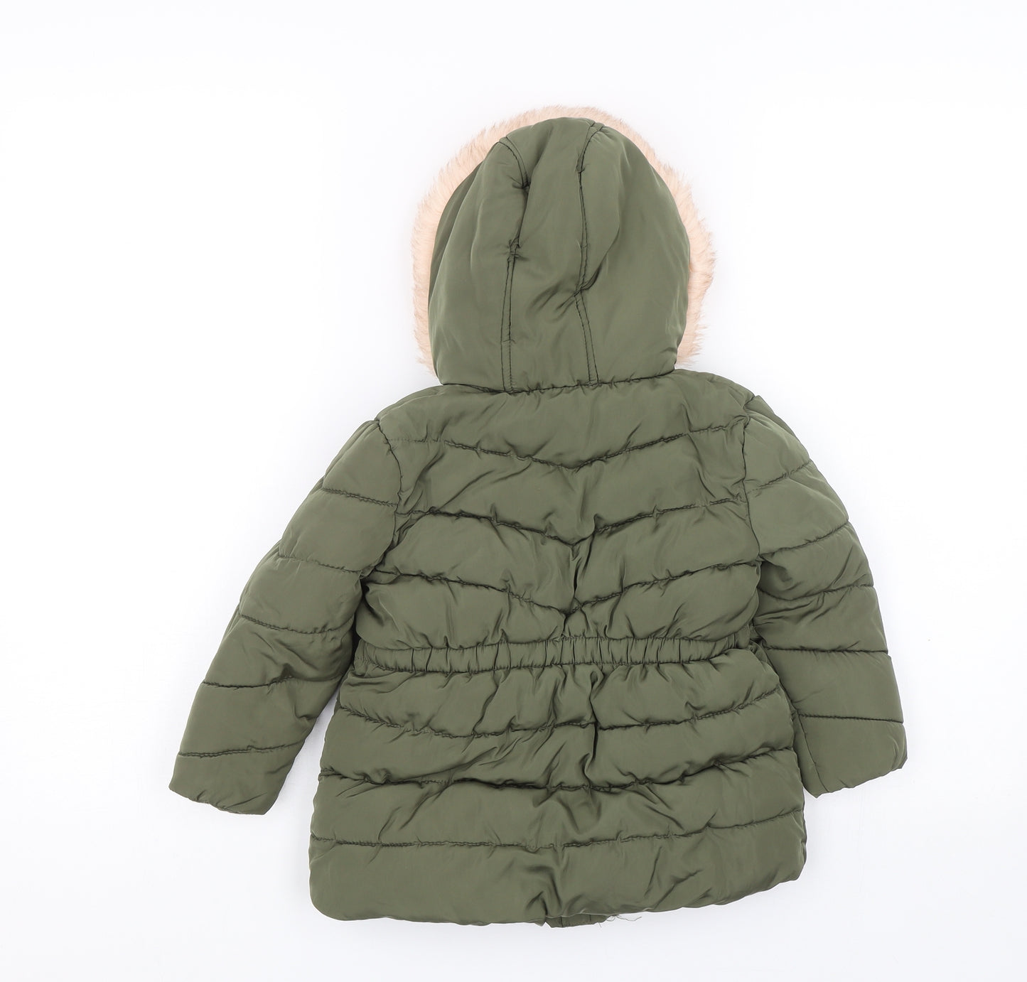 Primark Girls Green   Puffer Jacket Coat Size 2-3 Years