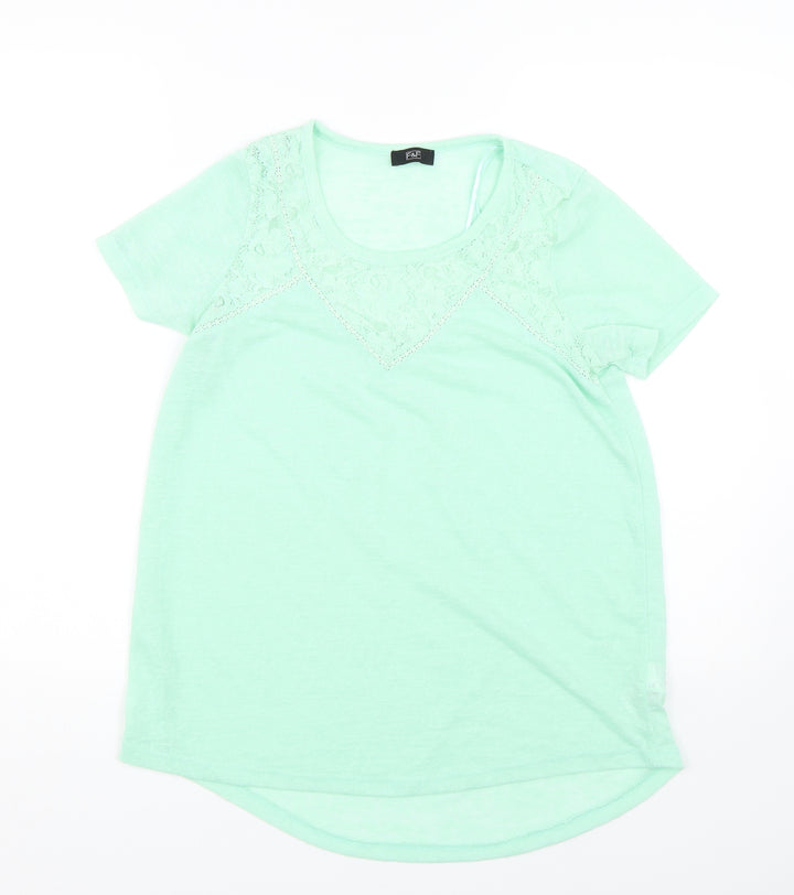 F&F Womens Green Floral Basic T-Shirt Size 12