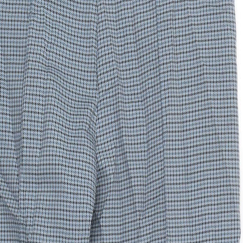 Preworn Womens Blue Houndstooth  Cropped Trousers Size 14 L23.5 in