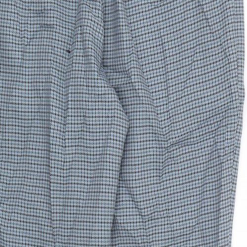 Preworn Womens Blue Houndstooth  Cropped Trousers Size 14 L23.5 in