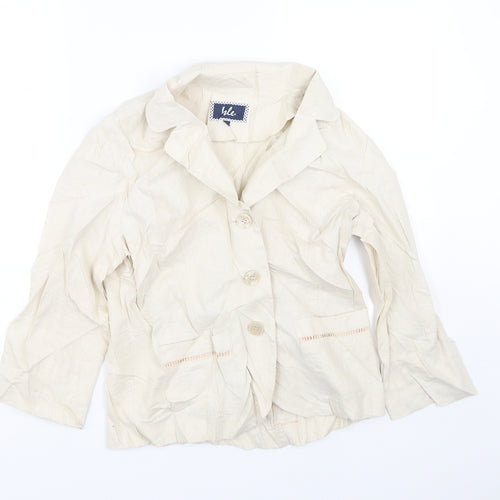 Isle Essentials Womens Beige   Basic Button-Up Size 10