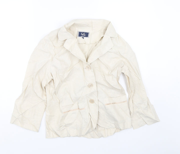Isle Essentials Womens Beige   Basic Button-Up Size 10