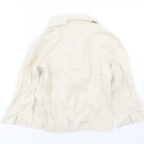 Isle Essentials Womens Beige   Basic Button-Up Size 10