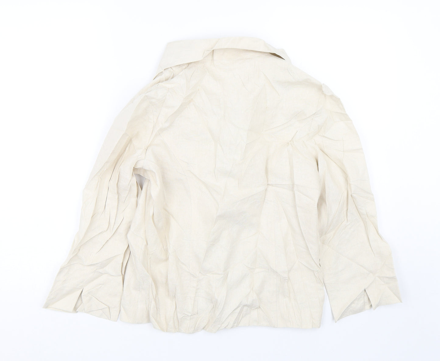 Isle Essentials Womens Beige   Basic Button-Up Size 10