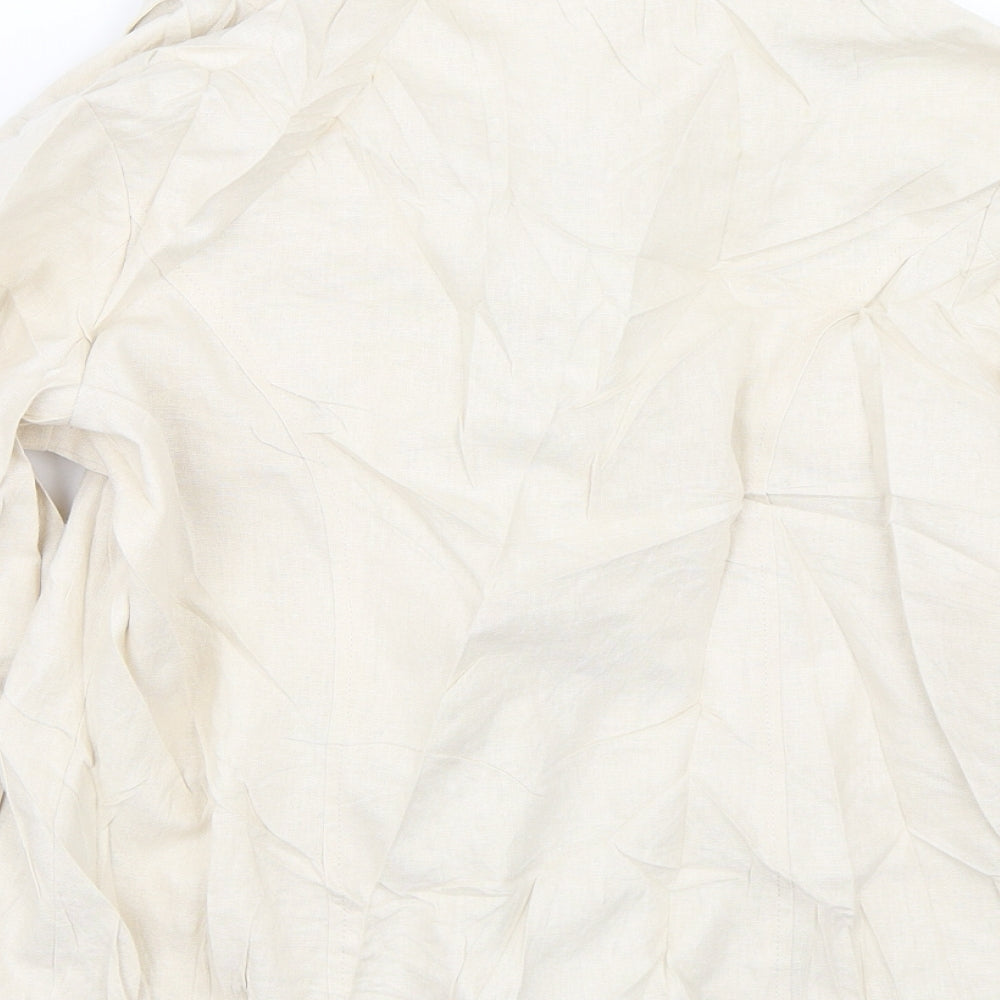 Isle Essentials Womens Beige   Basic Button-Up Size 10
