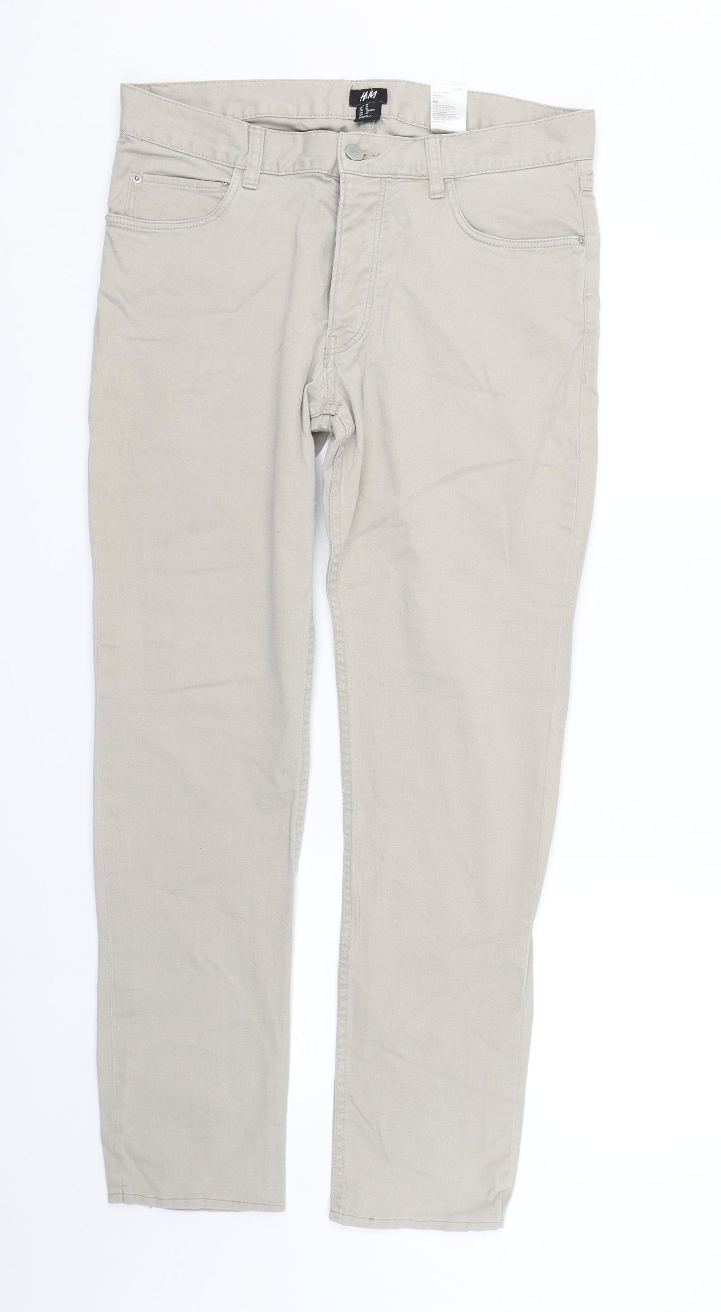 H&M Mens Beige   Trousers  Size 32 L29 in