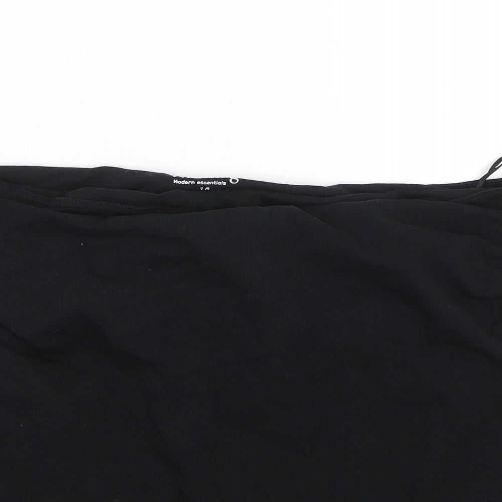 Nutmeg Womens Black   Wrap T-Shirt Size 18