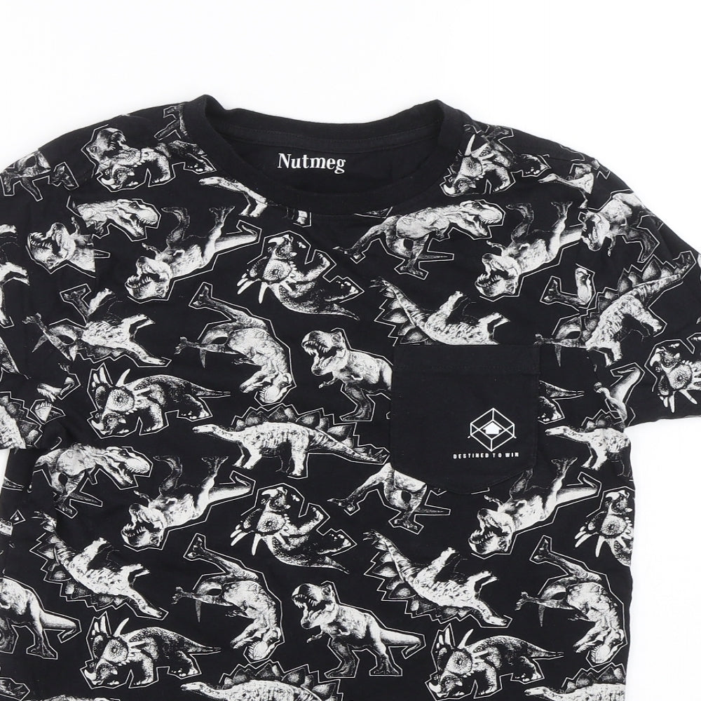 Nutmeg Boys Black Animal Print  Basic T-Shirt Size 13-14 Years  - Dinosaurs