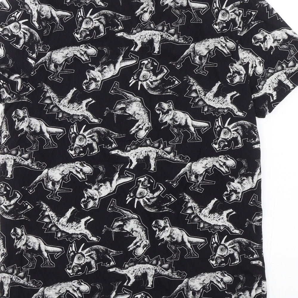 Nutmeg Boys Black Animal Print  Basic T-Shirt Size 13-14 Years  - Dinosaurs