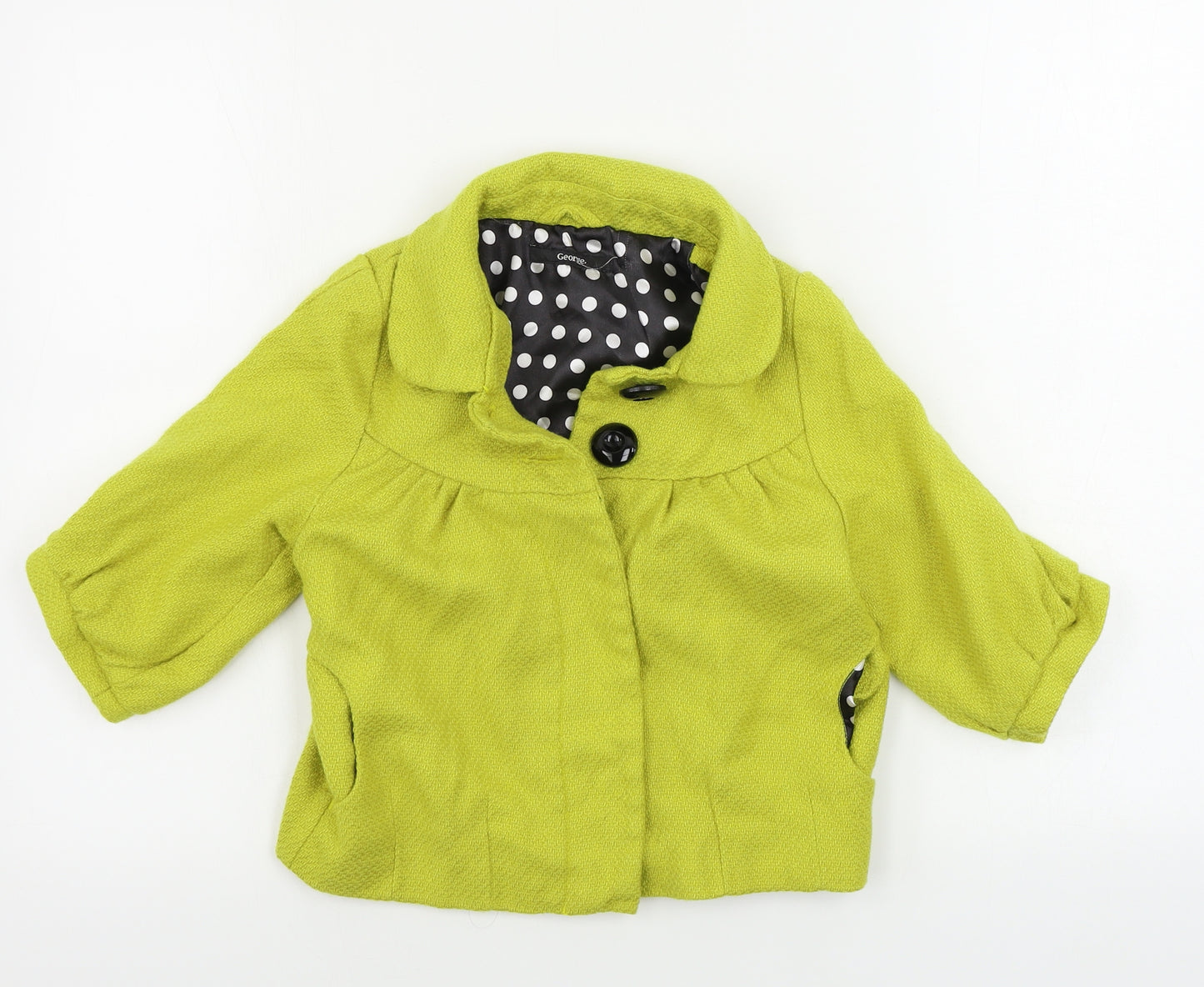 George  Girls Green   Jacket Coat Size 7-8 Years