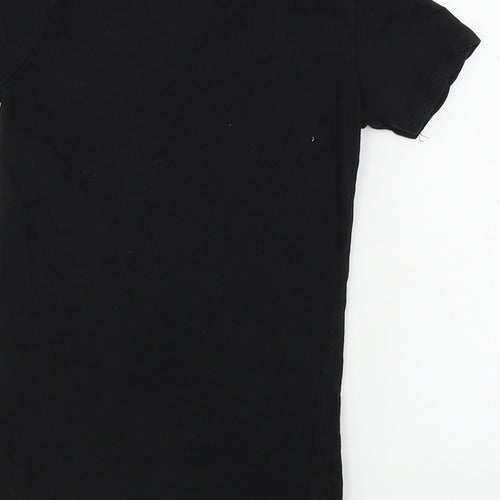 Cotton Heritage  Girls Black   Basic T-Shirt Size S