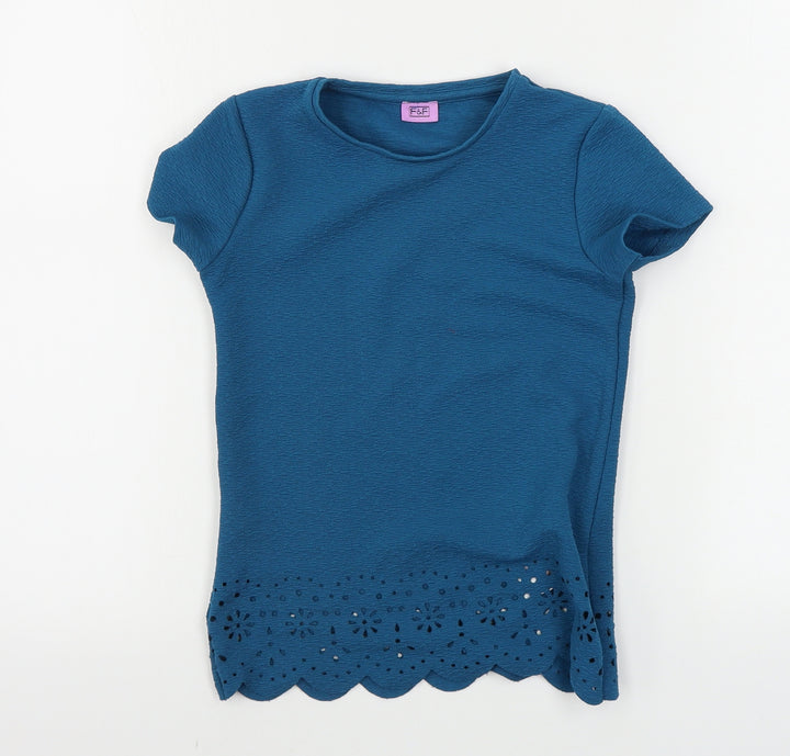 F&F  Girls Green   Basic T-Shirt Size 8-9 Years