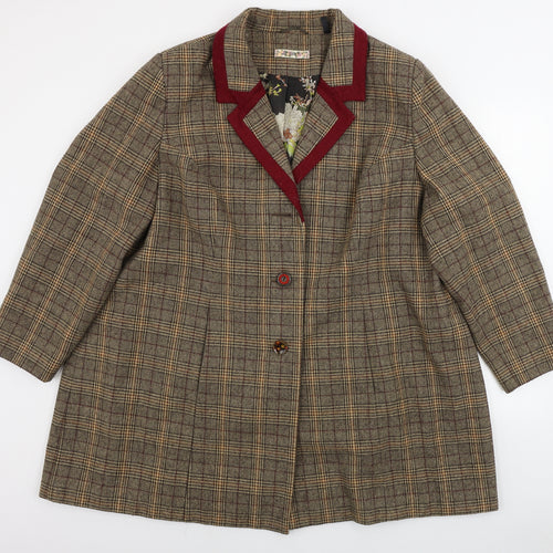 Joe Browns  Womens Brown Check  Jacket Blazer Size 12