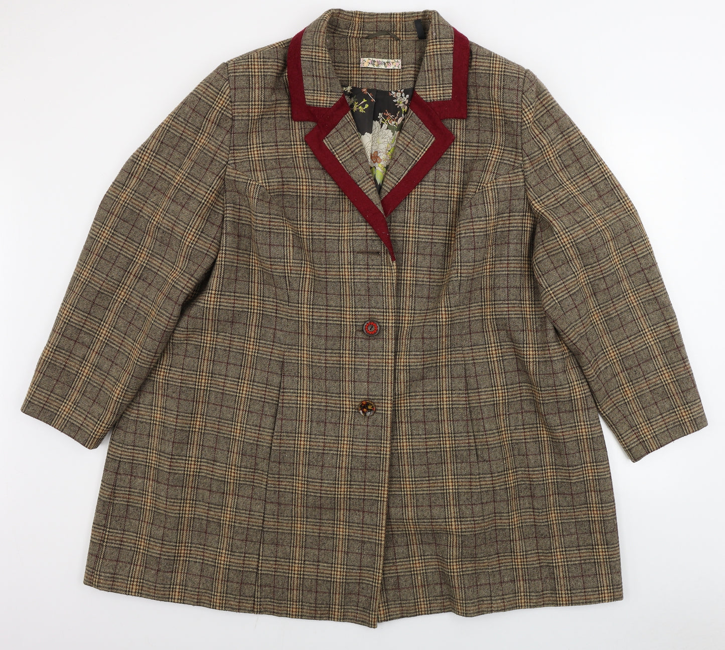 Joe Browns  Womens Brown Check  Jacket Blazer Size 12