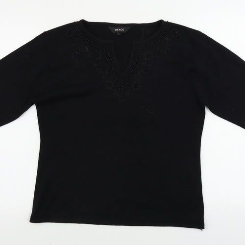 IMAGES  Womens Black   Pullover Jumper Size L