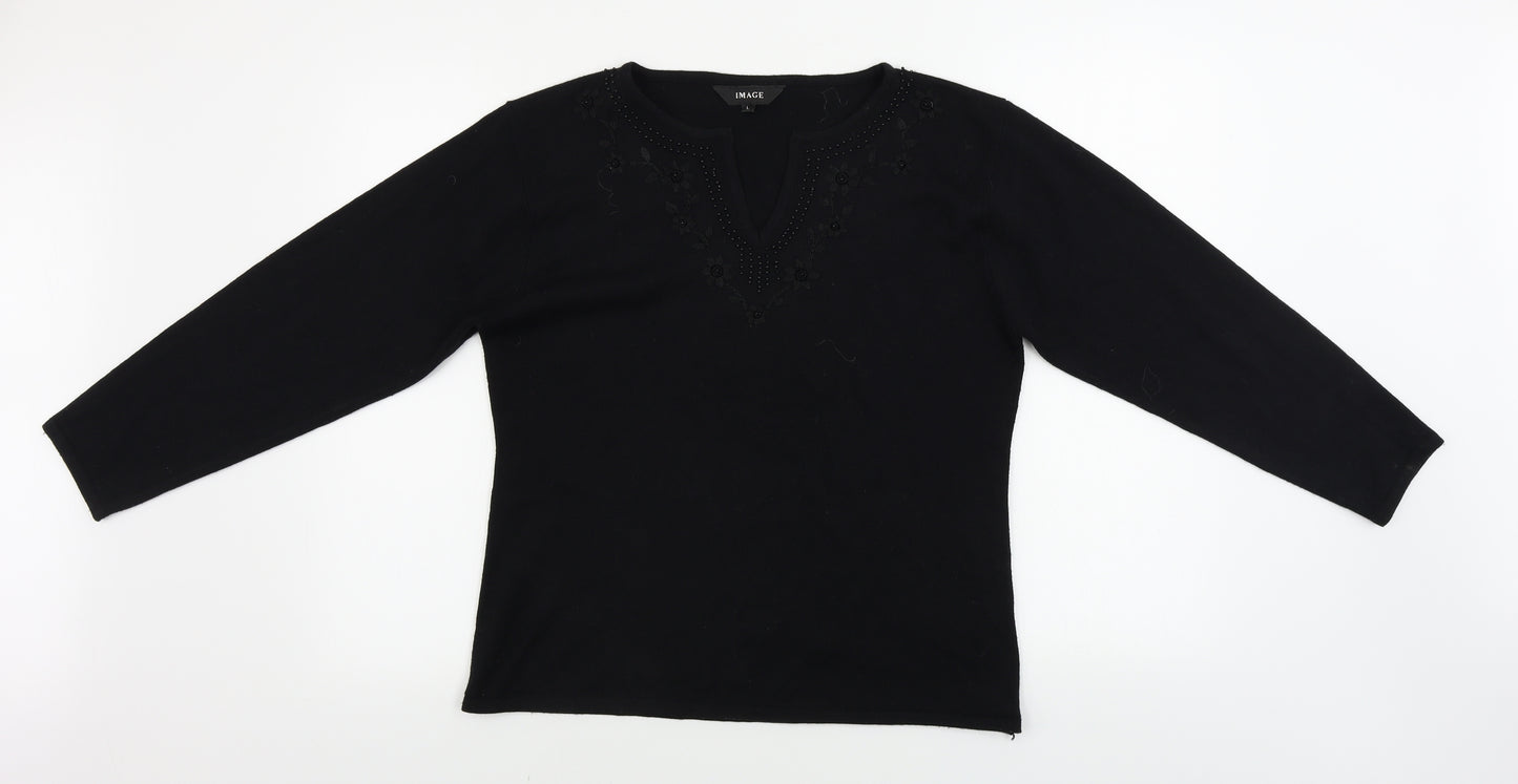 IMAGES  Womens Black   Pullover Jumper Size L