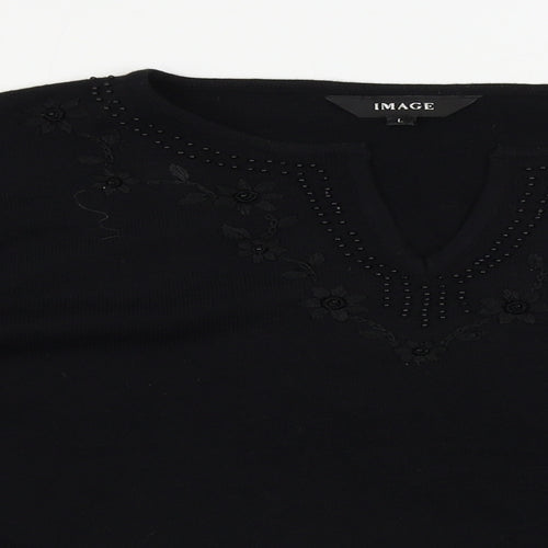 IMAGES  Womens Black   Pullover Jumper Size L