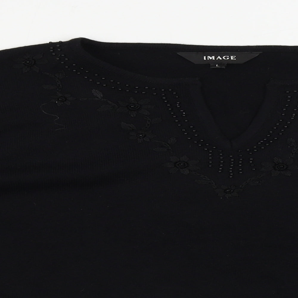 IMAGES  Womens Black   Pullover Jumper Size L