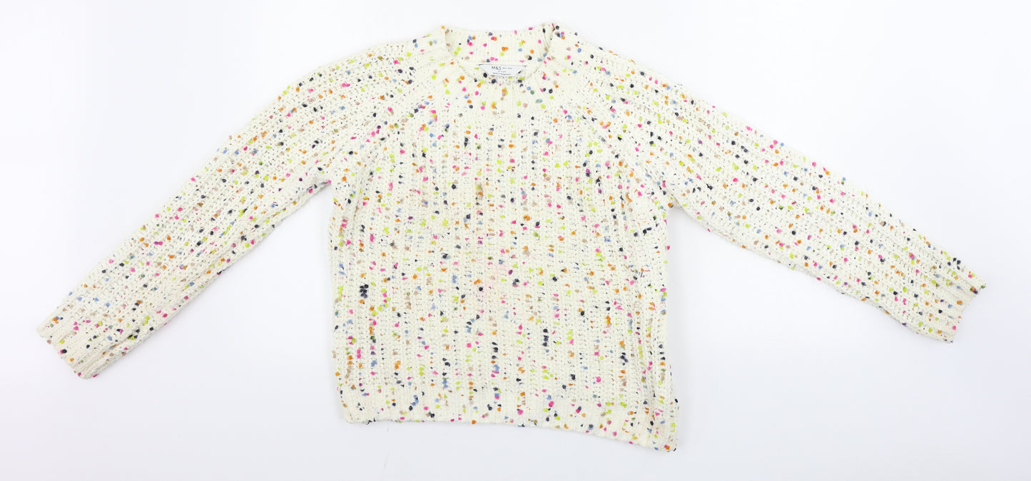 Marks and Spencer  Girls Beige   Pullover Jumper Size 10-11 Years