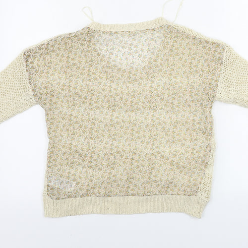 New Look  Womens Beige Floral  Pullover Jumper Size 8