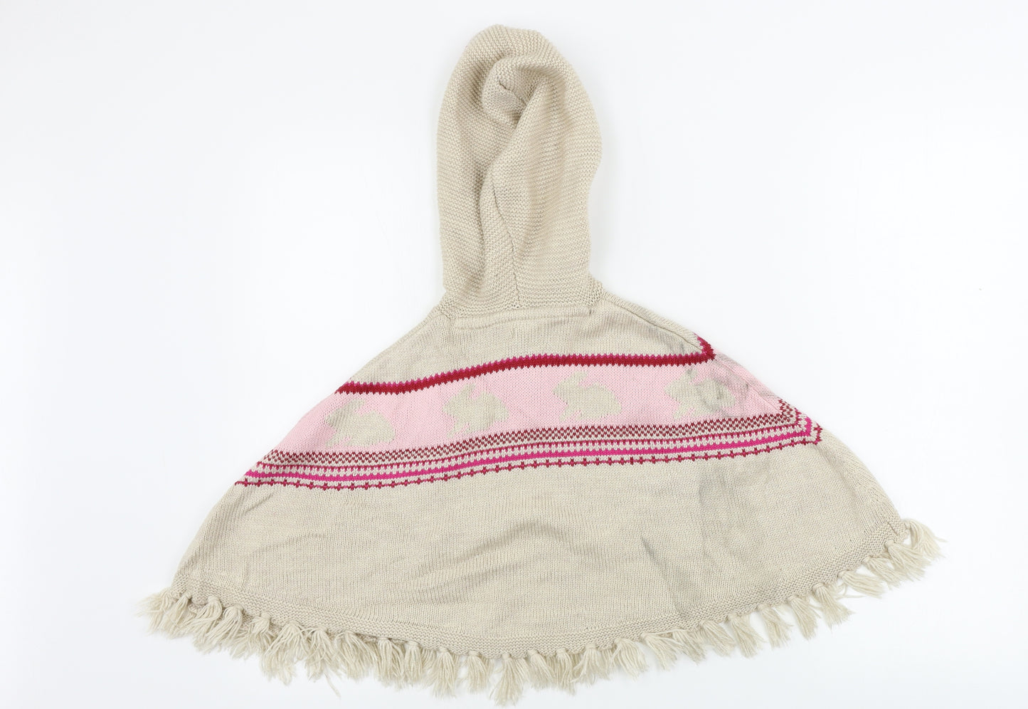 Monsoon  Girls Beige Geometric  Pullover Jumper Size 2-3 Years
