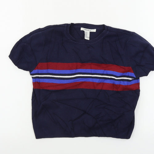 FOREVER 21  Womens Blue Striped  Pullover Jumper Size M