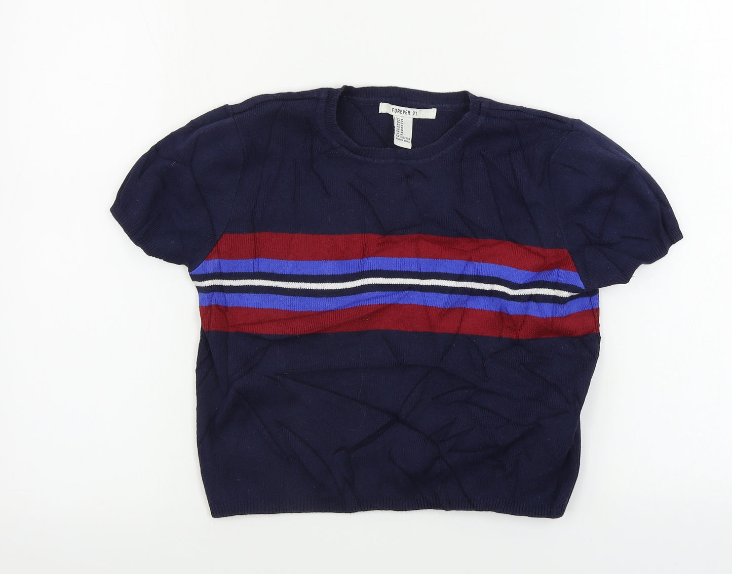 FOREVER 21  Womens Blue Striped  Pullover Jumper Size M
