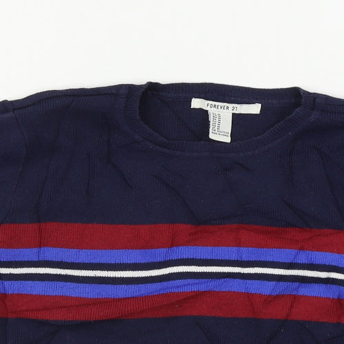 FOREVER 21  Womens Blue Striped  Pullover Jumper Size M