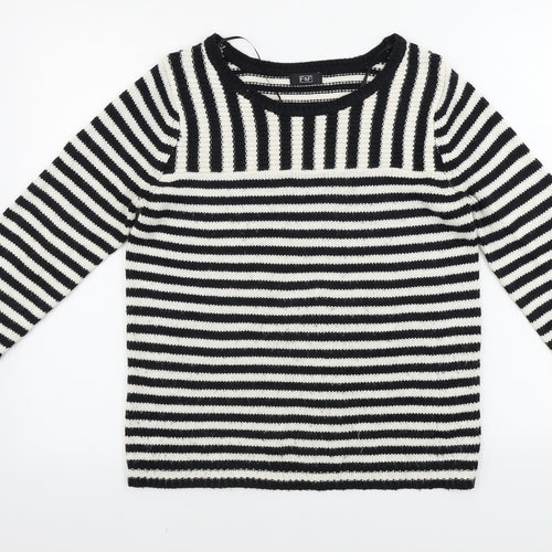 F&F  Womens Beige Striped  Pullover Jumper Size 10