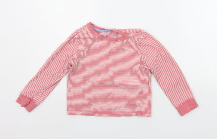 TU Girls Pink Striped Basic T-Shirt Size 4-5 Years