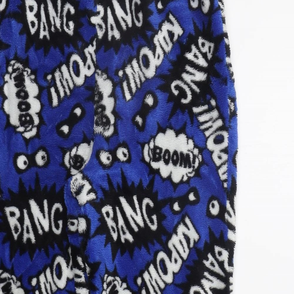 Preworn Boys Blue Geometric   Pyjama Pants Size 8-9 Years