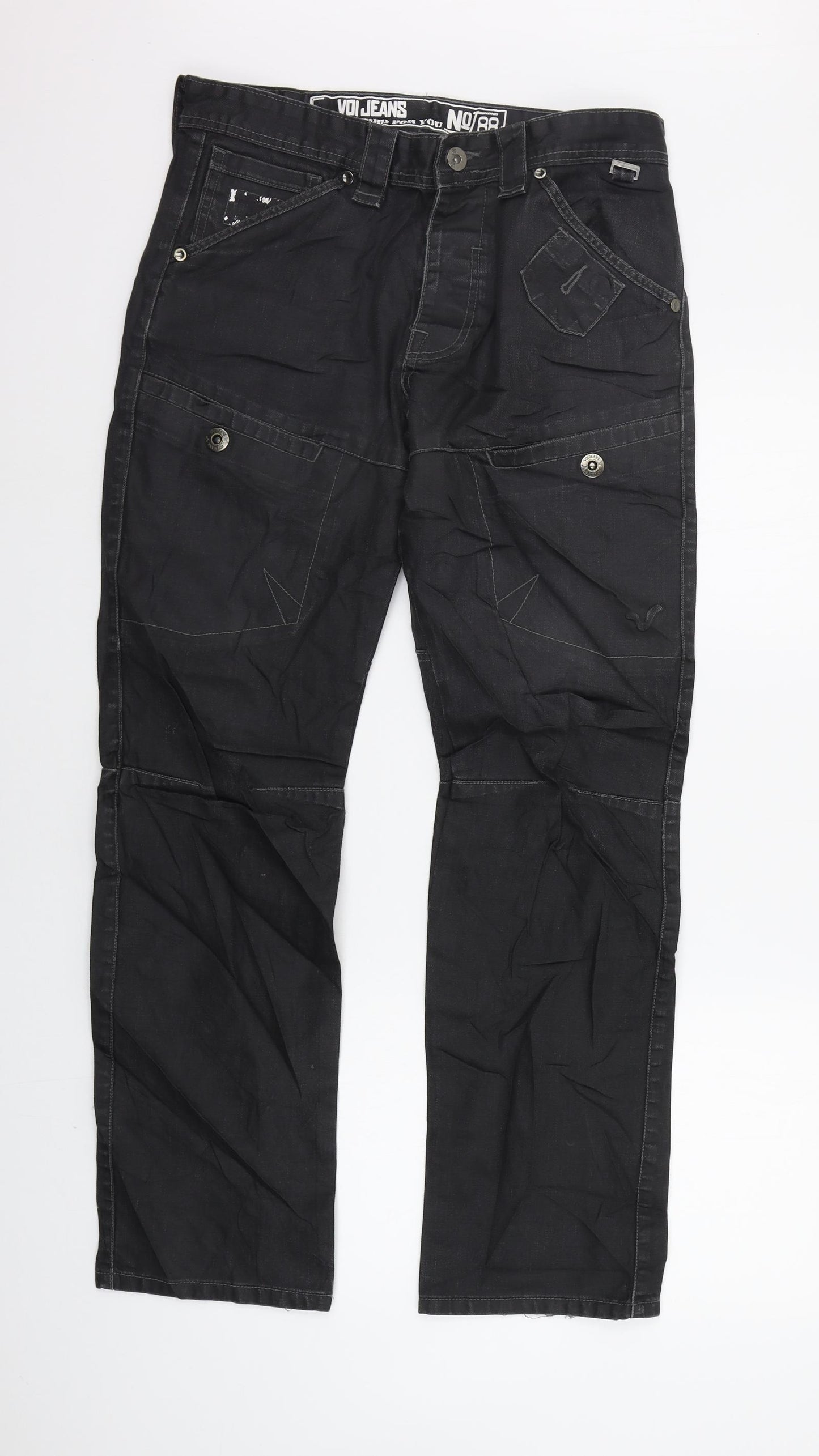 Voi Mens Black   Trousers  Size 32 in L32 in