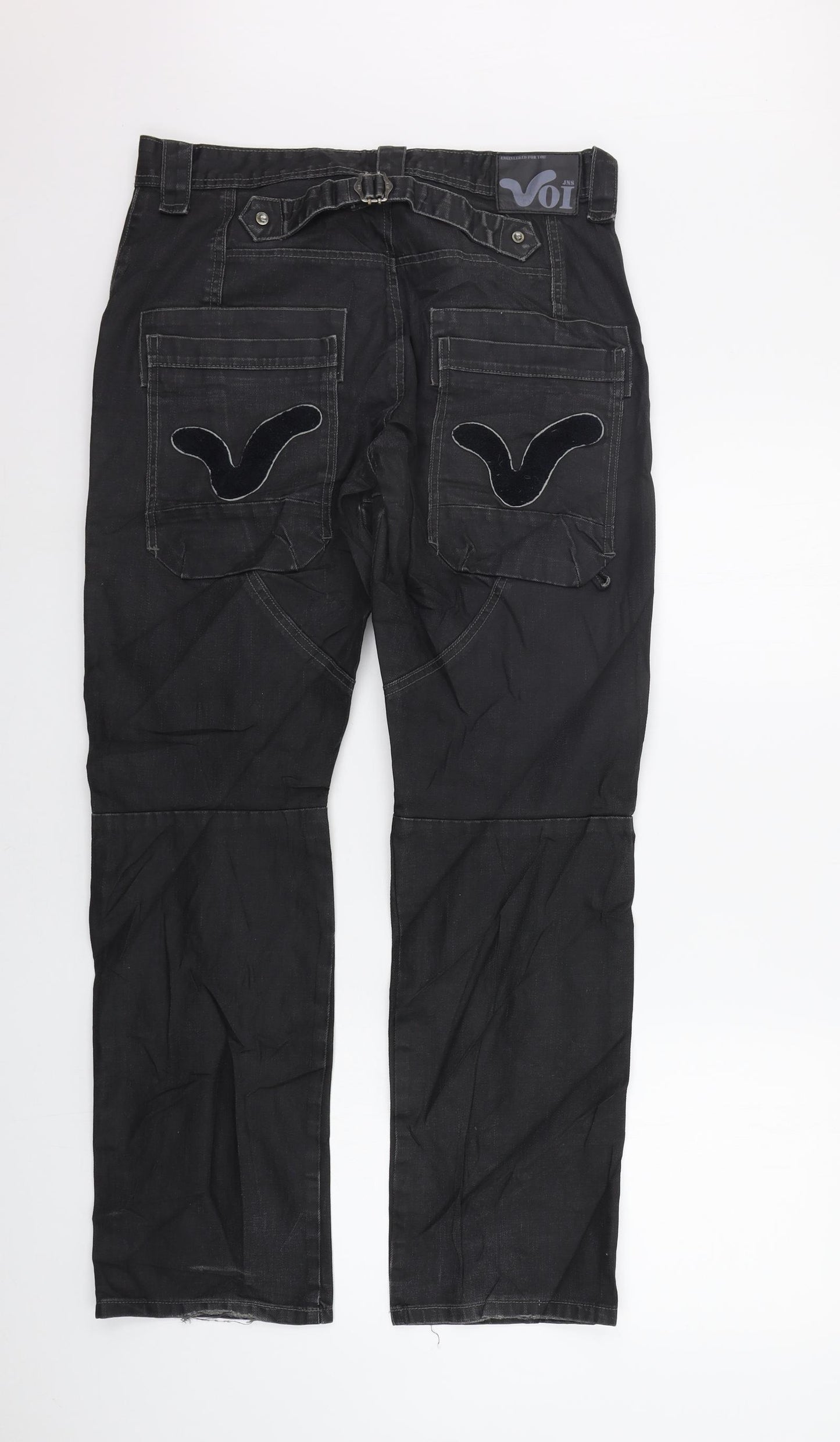 Voi Mens Black   Trousers  Size 32 in L32 in