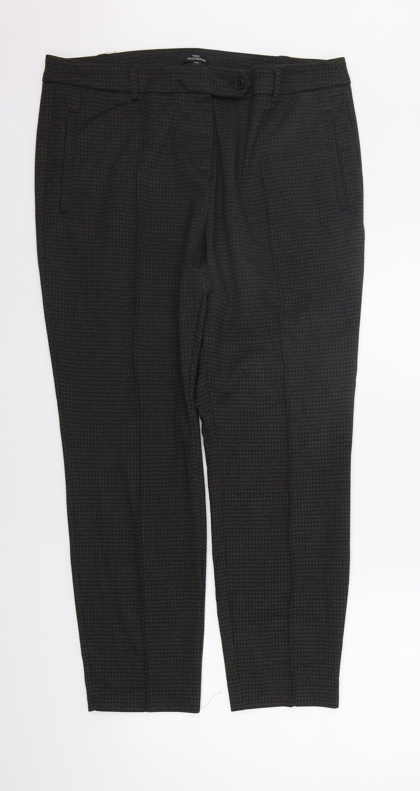 NEXT Womens Grey Check  Trousers  Size 16 L27 in
