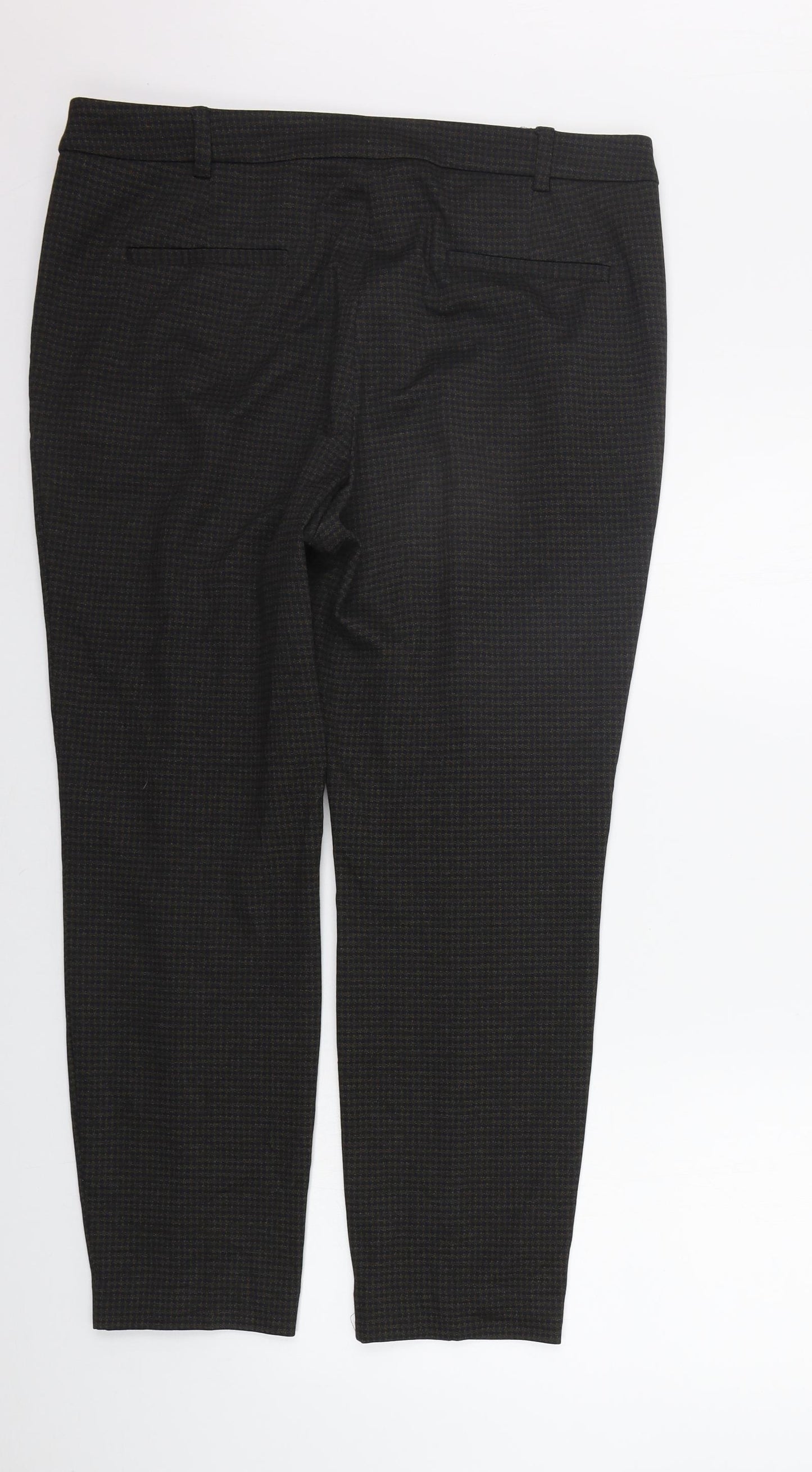 NEXT Womens Grey Check  Trousers  Size 16 L27 in
