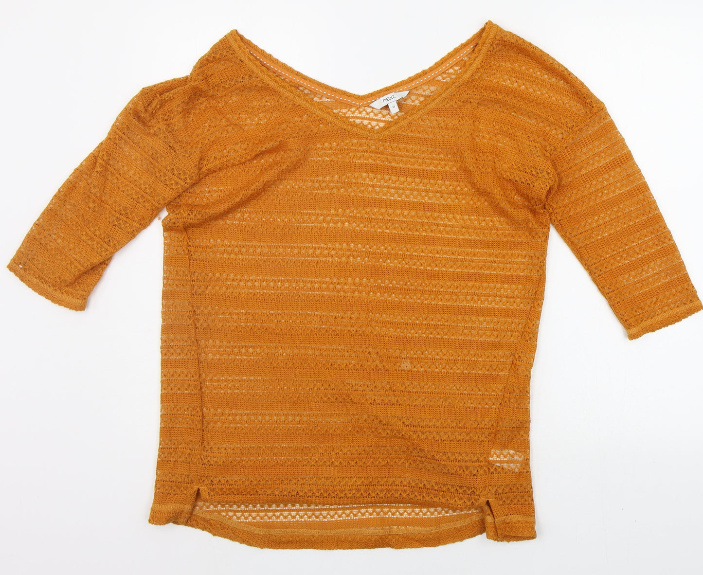 NEXT Womens Orange Geometric  Basic T-Shirt Size 10